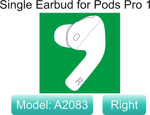 Miniatura 2 de Reemplazo de auricular derecho original A2083 para AirPod Pro de 1ª generación, compatible con estuche de carga AirPod Pro OEM A2190, A2084, solo