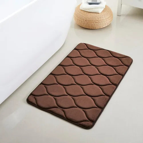 Miniatura 33 de Yafa Home Fashion 1 alfombra de baño de 17 x 24 pulgadas, espuma viscoelástica, absorbente de agua y antideslizante, color negro