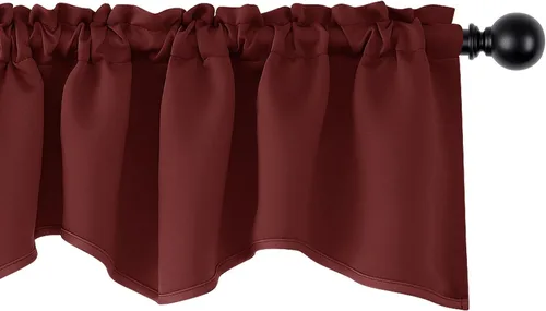 Miniatura 13 de Cenefas Deconovo festoneadas para cortinas pequeñas para oscurecimiento con barra de cortina sólida