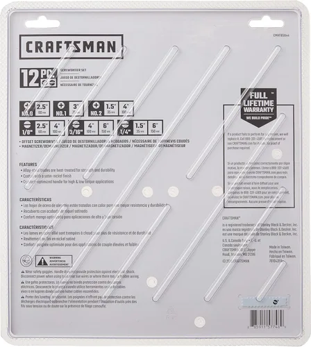 Miniatura 3 de CRAFTSMAN - Juego de destornilladores variados, 12 piezas (CMHT65044)