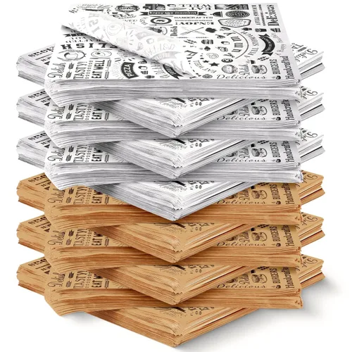 Miniatura 12 de 1000 piezas de hojas de papel encerado para delicatessen de 12 x 12 pulgadas, resistentes a la grasa, forros para bandejas canasta, papel de Blanco