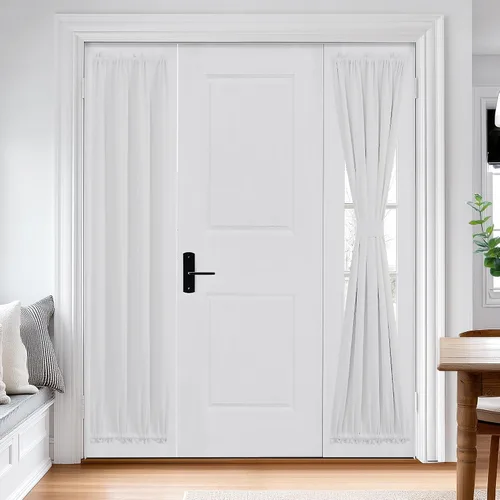Miniatura 90 de Cortina térmica para puerta con bolsillo para barra, opacas, tratamiento de ventanas con ojales y ojales Deconovo 1 panel
