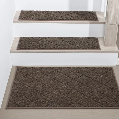 Miniatura 9 de COSY HOMEER - Alfombra antideslizante para esquinas de peldaños interiores, alfombras de escaleras para despegues resistentes al deslizamiento