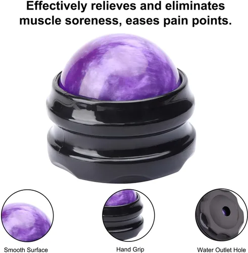 Miniatura 4 de WOVTE Bola de masaje, bolas de lacrosse, herramienta de auto masaje para dolores musculares, hombros, cuello, espalda, pies, cuerpo, tejido Púrpura