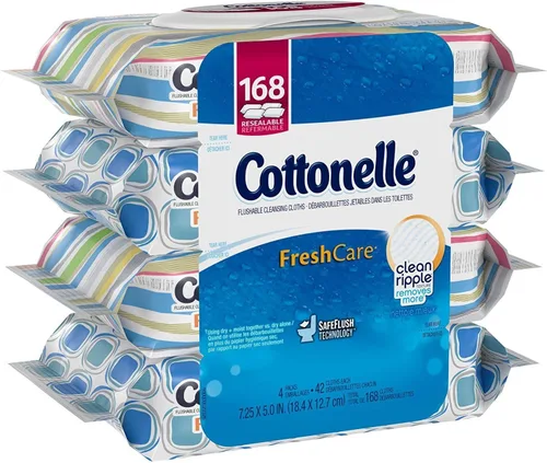 Miniatura 8 de Cottonelle Fresh Care Toallitas Biodegradables, Paquete de Viaje, 12 Paquetes de Viaje de 10 Paños Cada Uno (120 Unidades)