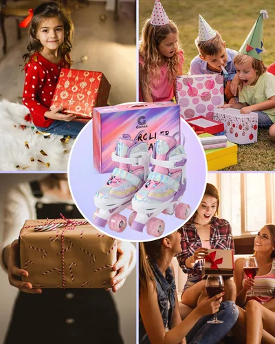 Miniatura 8 de Gonex Patines de ruedas para niñas, niños y mujeres con todas las ruedas iluminadas, patines ajustables para principiantes, niños pequeños