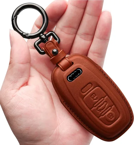 Miniatura 8 de Tukellen Compatible con Audi - Funda de piel auténtica para llavero compatible con Audi R8 Q5 Q7 S3 S4 S5 S6 S7 S8 SQ5 RS5 RS7 A4 A5 A6 A7 A8