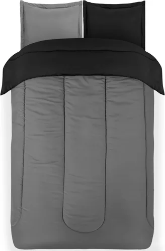 Miniatura 7 de Utopia Bedding - Juego de edredón reversible para todas las estaciones en negro y gris con 2 fundas de almohada, juego de ropa de cama de microfibra