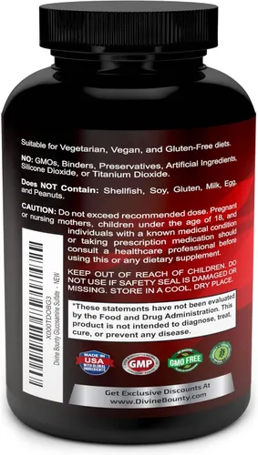 Miniatura 3 de Suplemento de sulfato de glucosamina (0,07 oz por porción) con MSM, 240 cápsulas vegetarianas pequeñas, sin crustáceos, OMG, o aditivos nocivos