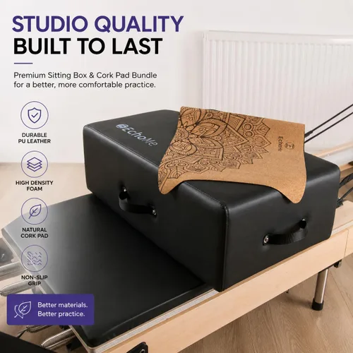 Miniatura 5 de EchoMe Pilates Reformer - Caja para sentarse, accesorio de pilates para ejercicios