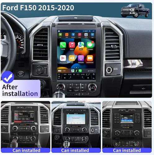 Miniatura 2 de Radio de coche para Ford F150 2015-2020 Actualización estéreo de 12.1 pulgadas Pantalla táctil 6+128GB Tesla Style Unidad Principal Reemplazo