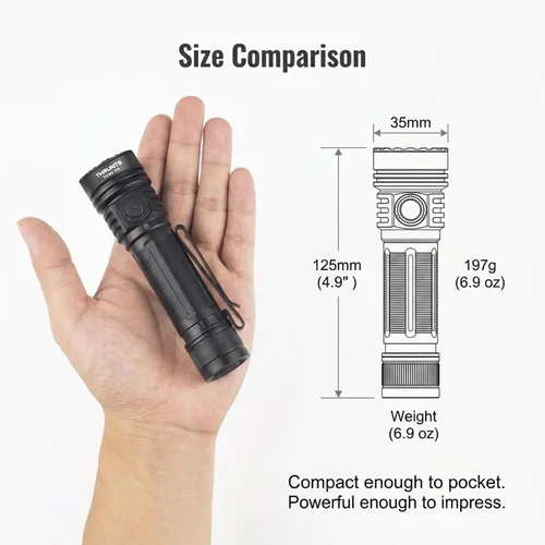 Miniatura 5 de ThruNite TC20 V3 - Linternas recargables de alto lúmenes, 4720 lúmenes, linterna LED súper brillante, USB-C, 6 modos, IPX8 impermeable, luz táctica