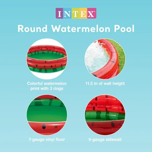 Miniatura 2 de Intex Piscina de sandía inflable redonda de 66 pulgadas para niños de 2 años en adelante