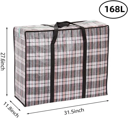 Miniatura 2 de Bolsas de mudanza extragrandes resistentes, bolsas de almacenamiento organizadoras gigantes de 168L con cremallera duradera, bolsas resistentes al
