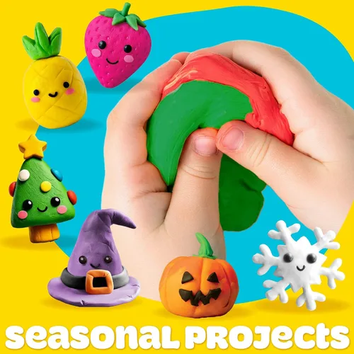 Miniatura 5 de Play-Doh Arcilla seca al aire, paquete de 3 unidades, 1 chicle verde, 1 menta roja, 1 algodón de azúcar azul, rellenos de calcetines, rellenos