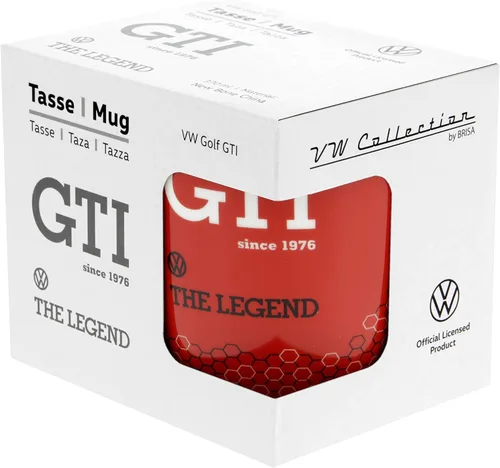 Miniatura 6 de BRISA VW Collection - Taza de cerámica para café, té y capuchino, diseño GTI Golf (12.5 fl oz/12.5 fl oz/GTI The Legend/rojo)