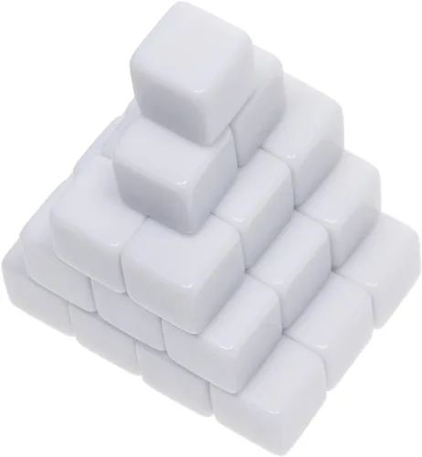 Miniatura 2 de Shapenty Cubos de dados de acrílico blanco de 0.63 pulgadas para juegos de mesa, calcomanías de bricolaje, recuerdo de fiesta, rompecabezas