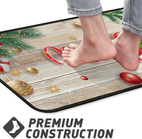 Miniatura 8 de 2 tapetes de cocina de Navidad para piso, tapete antideslizante para decoración de cocina, juego de alfombras de cocina antifatiga con corredor