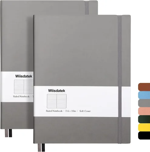 Miniatura 9 de Cuadernos B5 con rayas universitarias, paquete de 2 cuadernos grandes B5 con 376 páginas numeradas, papel rayado grueso de 3.53 oz/m², cubierta