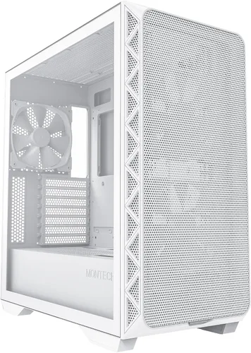 Serie Montech AIR 903, Carcasa de Torre Media E-ATX, Alto Flujo de Aire, Carcasa para Gaming con Ventiladores Pre-Instalados (Air 903 Base Blanca)