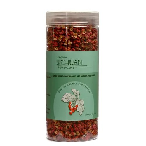 Sichuan - Granos de pimienta enteros orgánicos de 4 onzas, auténticos granos de pimienta roja Szechuan para recambio de molinillo, condimento fresco