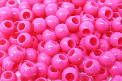 Miniatura 10 de 160 cuentas de poni de alta calidad, cuentas de plástico de 0.47 x 0.59 pulgadas para manualidades infantiles, trenzas y pulseras (transparente)