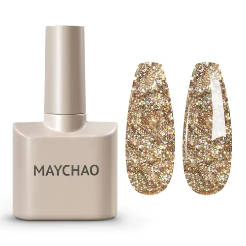 Miniatura 63 de MAYCHAO Esmalte de uñas de gel rosa intenso de 0.5 onzas líquidas, 1 unidad de esmalte de gel rosa brillante, esmalte de uñas que se absorbe con luz