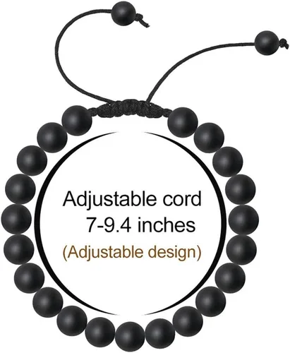 Miniatura 2 de M MOOHAM Pulseras para hombres, regalos de Navidad, 0.315 in, ojo de tigre natural, ágata mate, juego de pulseras de roca de lava para hombres