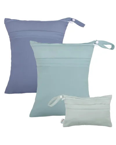 Miniatura 28 de ALVABABY 2 bolsas de pañales de tela para ropa húmeda, reutilizables con dos bolsillos con cremallera, para viajes, playa, piscina, guardería