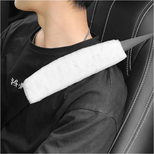 Miniatura 14 de Ziciner Paquete de 2 fundas para cinturón de seguridad de automóvil con almohadillas para hombros, cubiertas universales suaves de piel de oveja Rojo