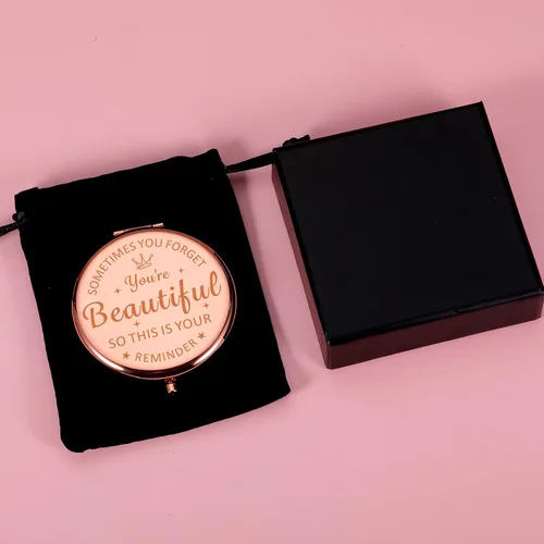 Miniatura 4 de XPENMULBOJA Día de San Valentín para ella, espejo de maquillaje 2026, espejo compacto para hija, mamá, amigas, ideas inspiradoras para esposa, San