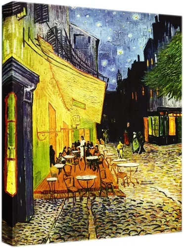 Miniatura 35 de ELITEART -Noche estrellada sobre el ródano por Vincent Van Gogh Giclée Art Canvas Prints- Tamaño del marco: 28 x 35 pulgadas