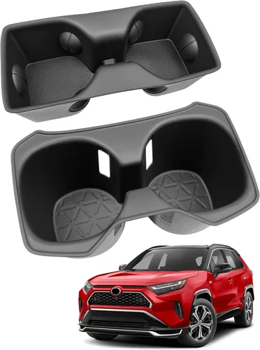 Miniatura 13 de Organizador de portavasos compatible con accesorios Chevy Equinox 2018-2024, sin ruido, a prueba de agua y polvo, TPE inserto para consola