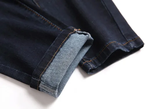 Miniatura 6 de Junbaoss - Jeans elásticos ajustados para hombre pantalones de mezclilla ajustados rasgados para hombre pantalones de cintura flexible de pierna