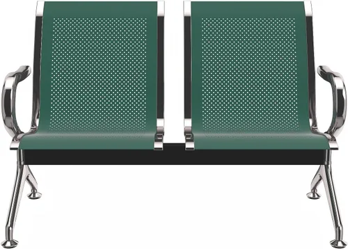 Miniatura 31 de Kinfant Silla de sala de espera de 2 asientos, sillas de recepción de invitados de oficina con respaldo ergonómico, banco de espera de aeropuerto
