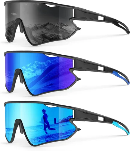 Miniatura 10 de KALIYADI Gafas de sol polarizadas para hombre, lentes de sol polarizadas para ciclismo, gafas de sol deportivas para correr, ciclismo, protección