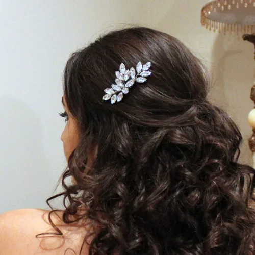 JAKAWIN Bride Crystal Wedding Hair Piece Rhinestone Peine de pelo nupcial Accesorios para el cabello para las mujeres HC047 (plata)