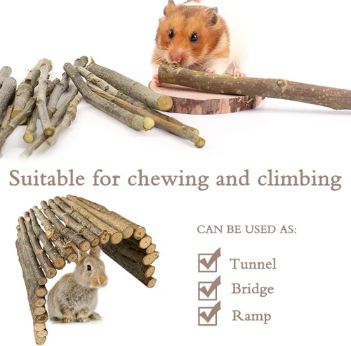 Miniatura 2 de Hamiledyi Escalera extra grande de conejo, juguete de madera para roedores de juguete para masticar y escalar, puente de chinchillas, túnel