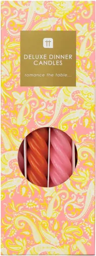 Miniatura 2 de Velas de cena cónicas trenzadas en espiral italiano, regalo ideal para el día de San Valentín, paquete de 4, mesas de mesa, rosa y naranja Opink