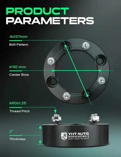 Miniatura 4 de YHTAUTO Espaciadores de rueda para todoterreno 4x137mm 2 pulgadas con M10 x 1.25 y 110mm de diámetro central. Compatible con Bombardier, Can-Am