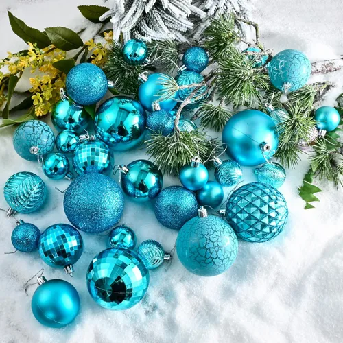 Miniatura 5 de LANGXUN 36 piezas de esferas de decoración de árbol de Navidad azul ácido, bolas de Navidad, decoración de Navidad 2025, adornos de Navidad