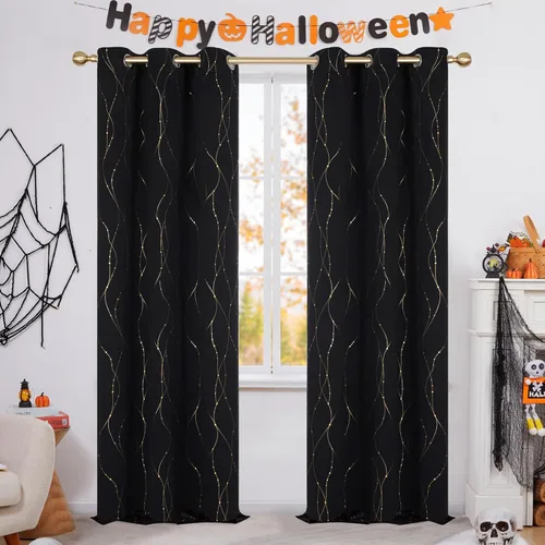 Miniatura 44 de Deconovo Cortinas opacas, 2 paneles, 52 x 72 pulgadas, cortinas con aislamiento térmico para oscurecer la habitación, con ojales para dormitorio