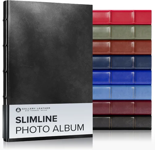 Gallery Leather Álbum de fotos de 4 x 6 pulgadas, álbum de fotos con 3 anillas, 60 páginas para 120 fotos, rellenable, puede adaptarse a fotos de 4