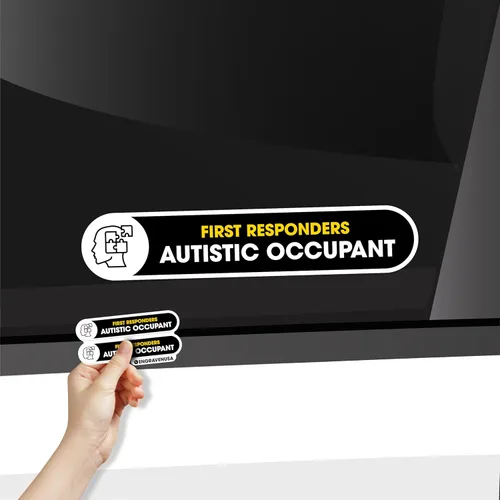Adhesivo para automóvil para ocupantes autistas | Paquete de 2 accesorios de concientización sobre el autismo | Calcomanía de seguridad para niños,