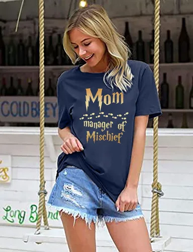 Miniatura 4 de Camiseta divertida para mujer, camiseta de gerente de travesuras, camiseta fantástica para mamá, mago, camiseta mágica para el día de la madre