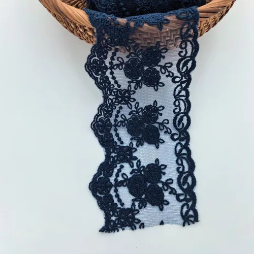 Miniatura 3 de Cinta de encaje con ribete de encaje, delicada cinta de corona para manualidades, costura y decoración de vestidos de novia, 3.3 pulgadas de ancho 5