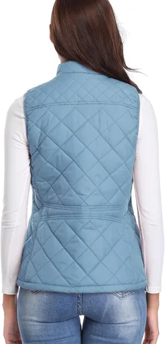 Miniatura 6 de Fuinloth - Chaleco acolchado para mujer, diseño de cuello alto, ligero, con cierre