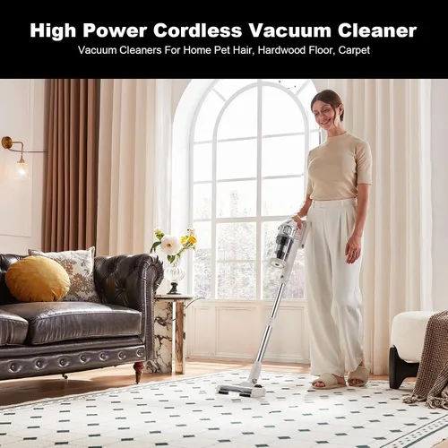 Miniatura 8 de Aspiradora inalámbrica – Aspiradoras para el hogar, 45 KPA 550 W, portátil, 60 minutos de tiempo de funcionamiento, batería recargable para pelo