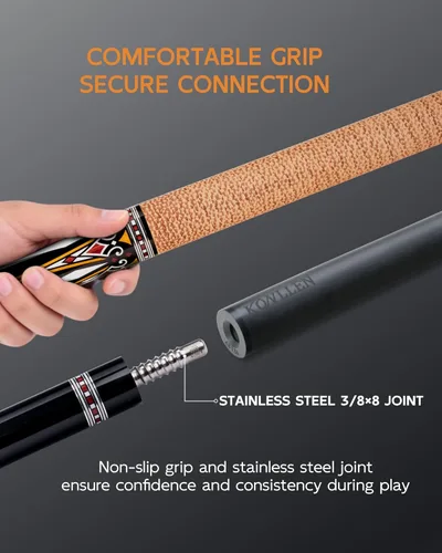 Miniatura 5 de KONLLEN Carbon Fiber Pool Cue Stick 58-inch Professional Pool Sticks for Adults Full Carbon Technology Low Deflection Pool Cue Billiard Cues with