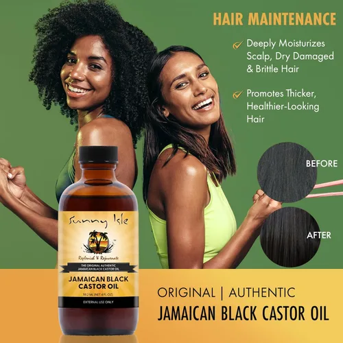 Miniatura 4 de Sunny Isle Aceite de ricino negro de Jamaica 4 oz 100% Natural para el cabello, el cuero cabelludo y el cuidado de la piel